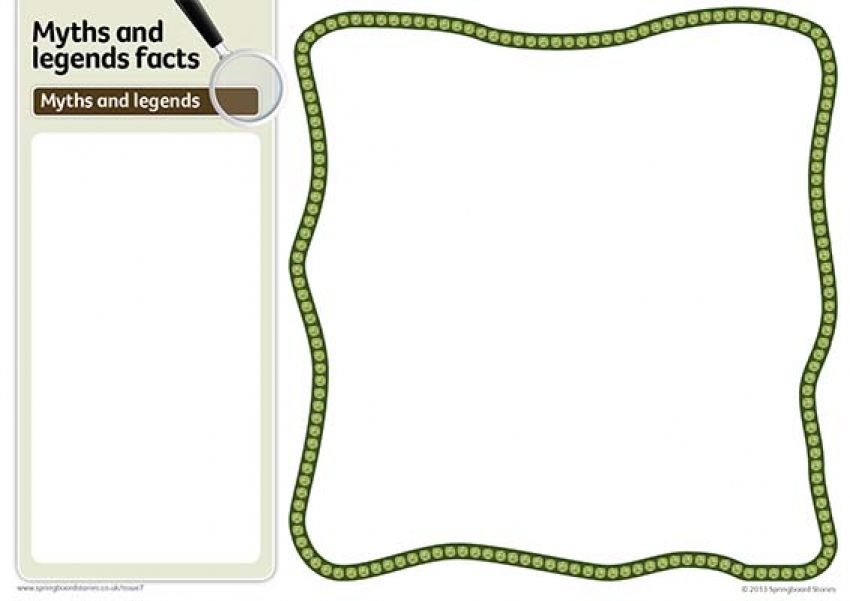 Myths and legends fact card template