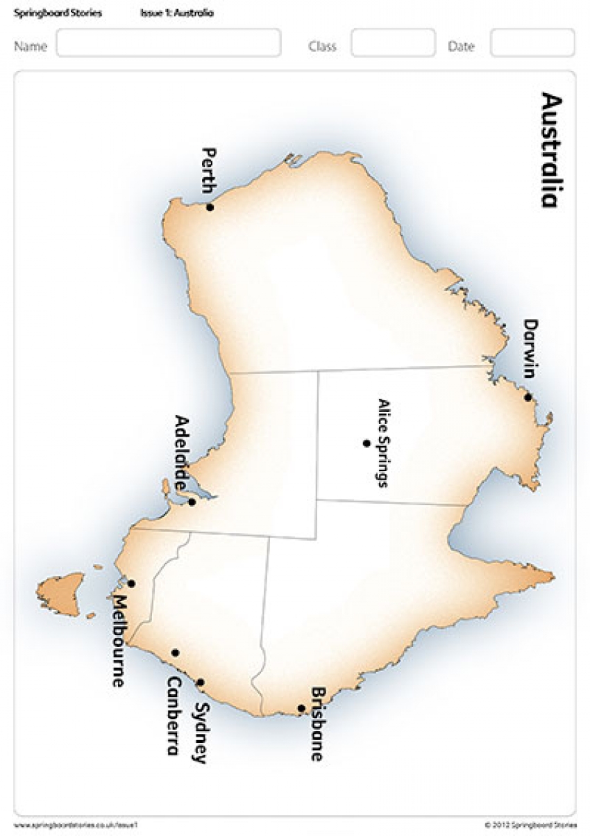 Map of Australia primary resource – Australia topic