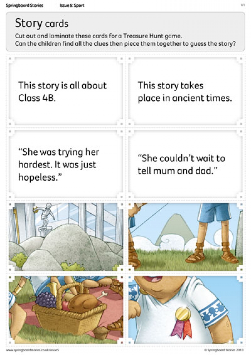 Sports Day on Mount Olympus treasure hunt cards