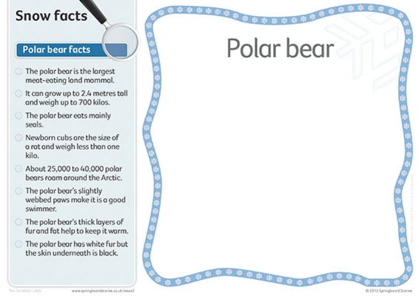 Snow fact cards – text only