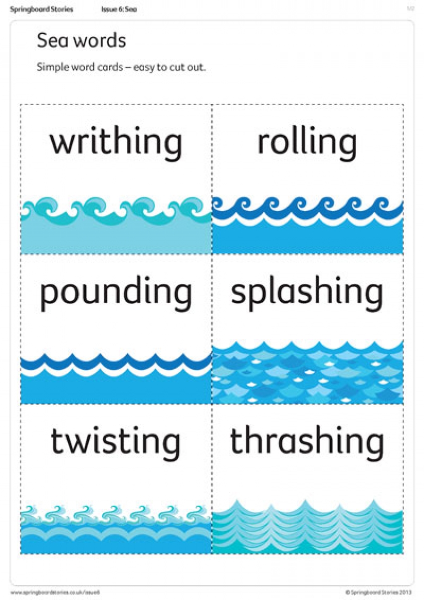 Sea words primary literacy resource