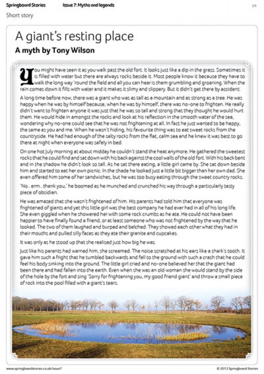A giant's resting place short story for primary children