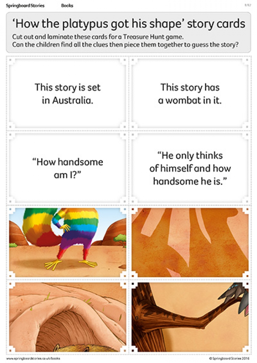 Story treasure hunt cards primary resource