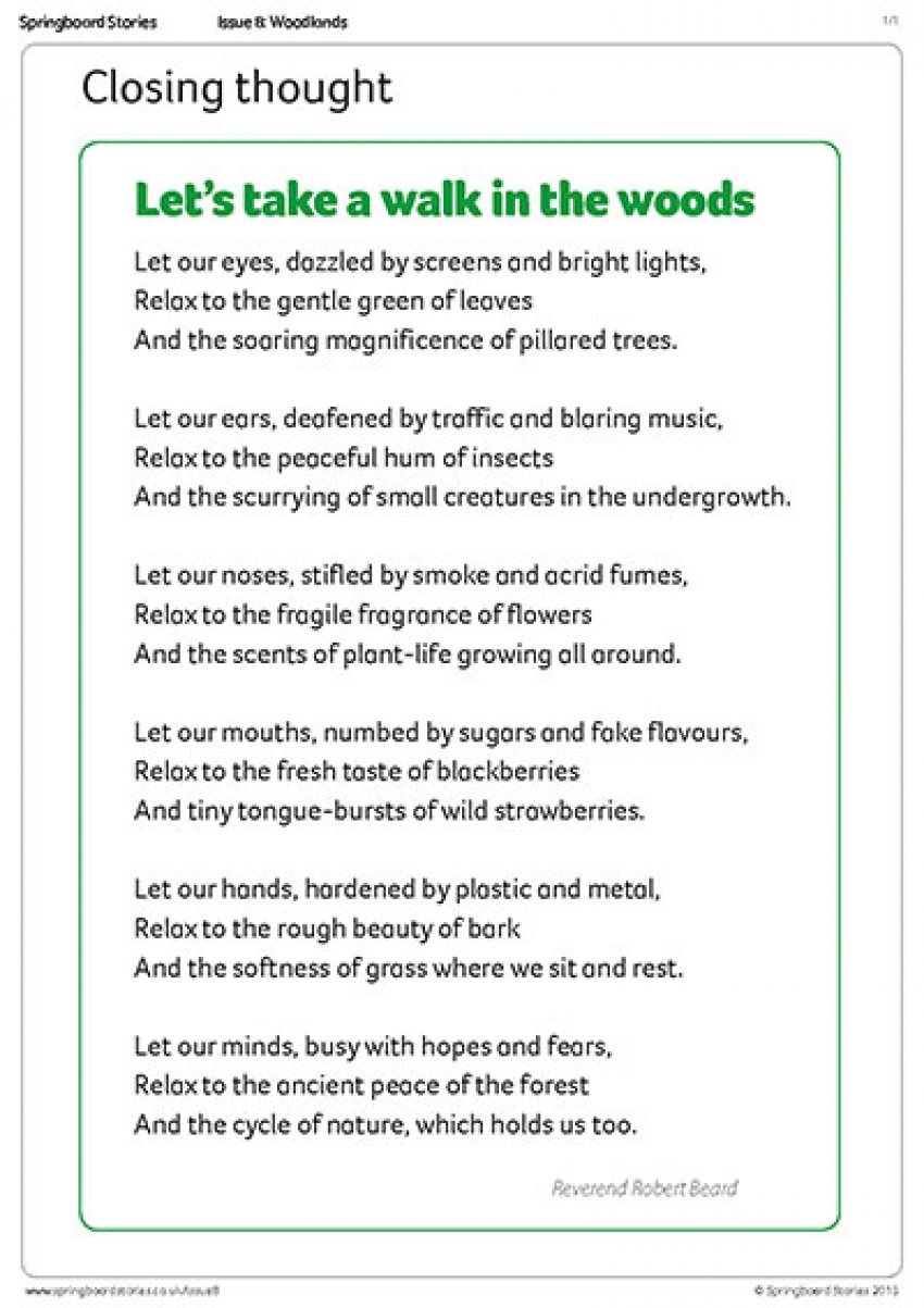 Woodland assembly closing thought