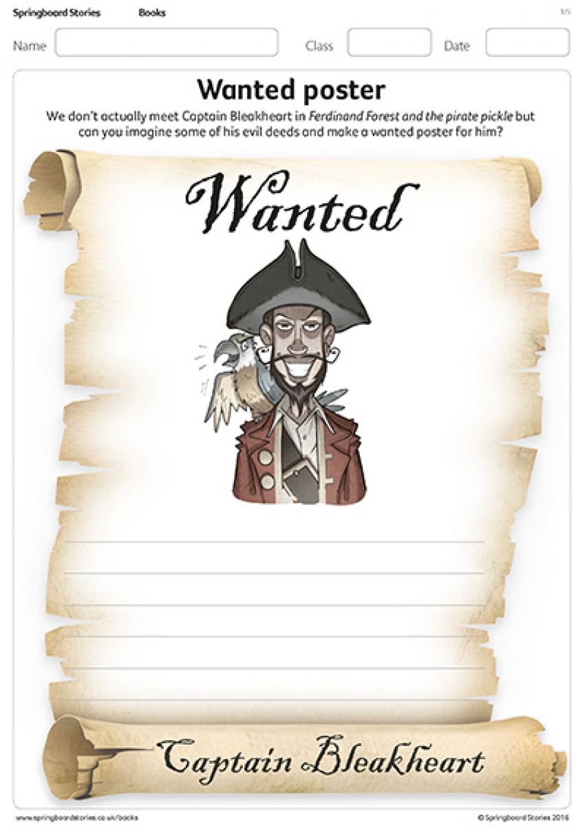 Wanted posters resource for Ferdinand Forest and the pirate pickle