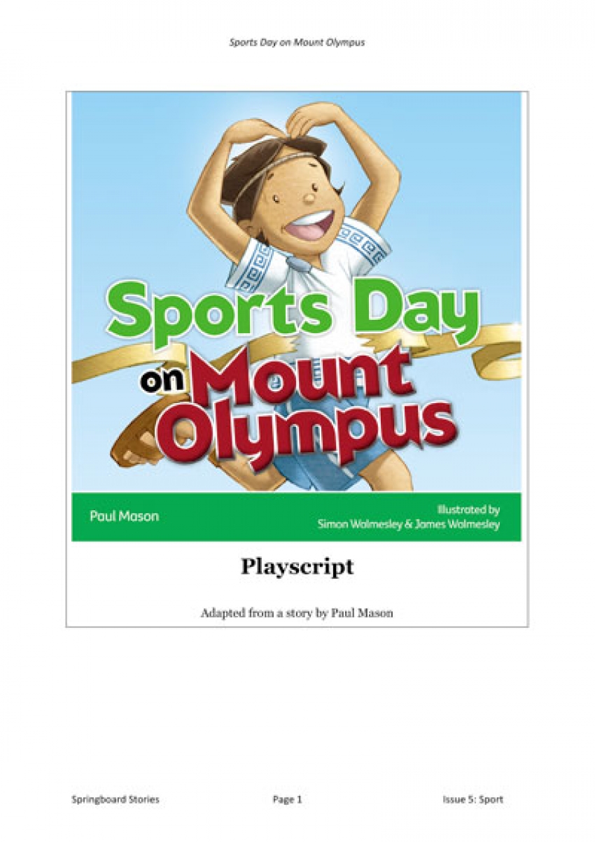 Sports Day on Mount Olympus playscript