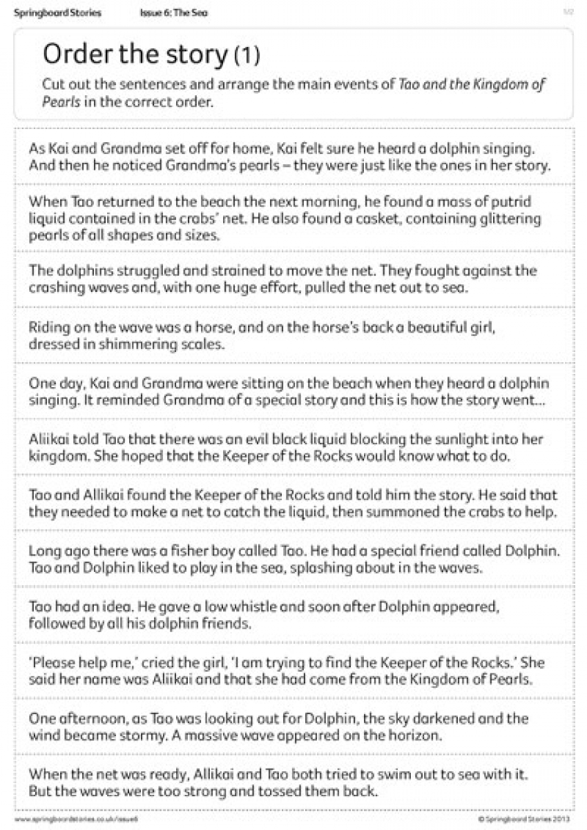 Order the story primary resource &ndash; Tao and the Kingdom of Pearls