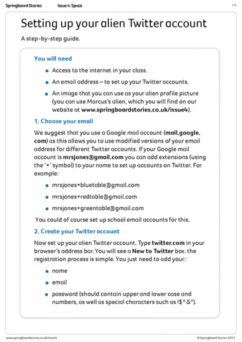 Twitter – setting up an account