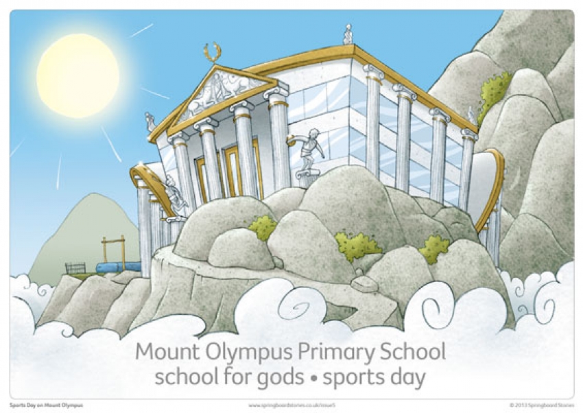 Sports Day on Mount Olympus storytelling prompt cards &ndash; phrases