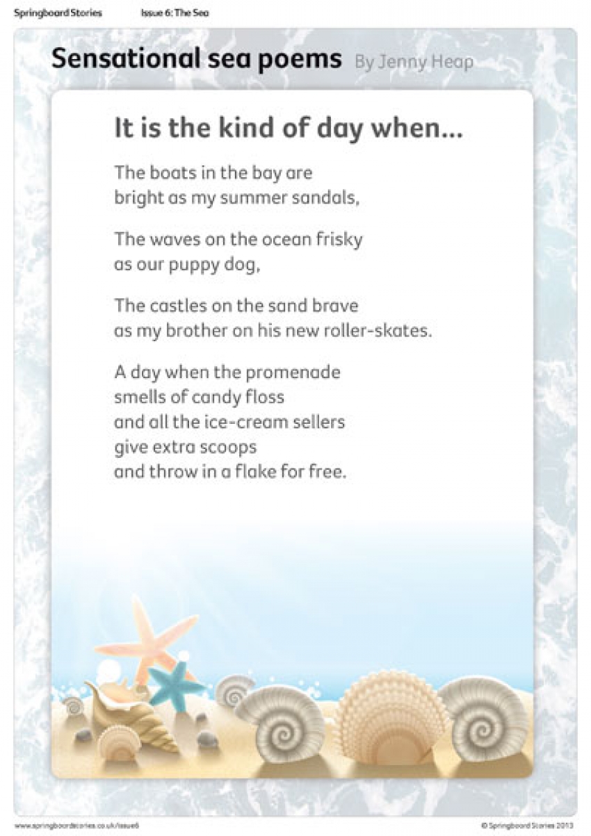 Sensational Sea poems primary resource
