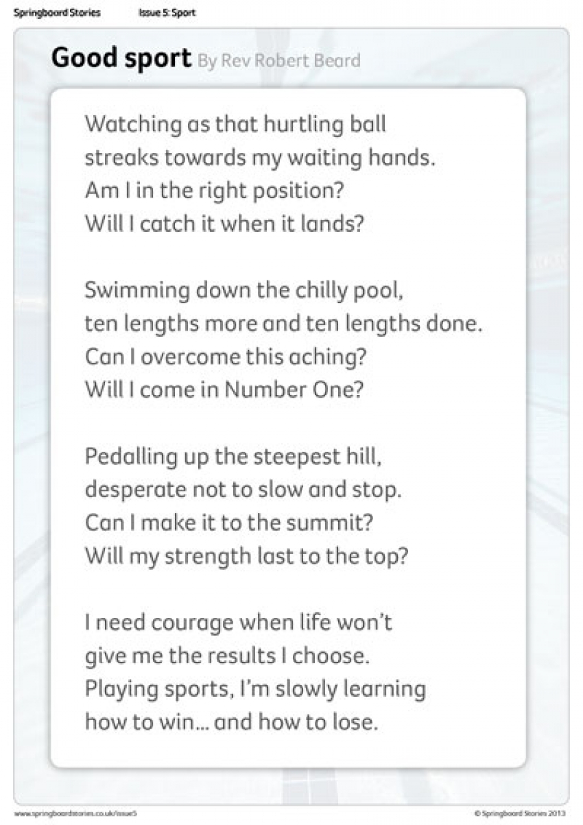 Sports assembly closing thought