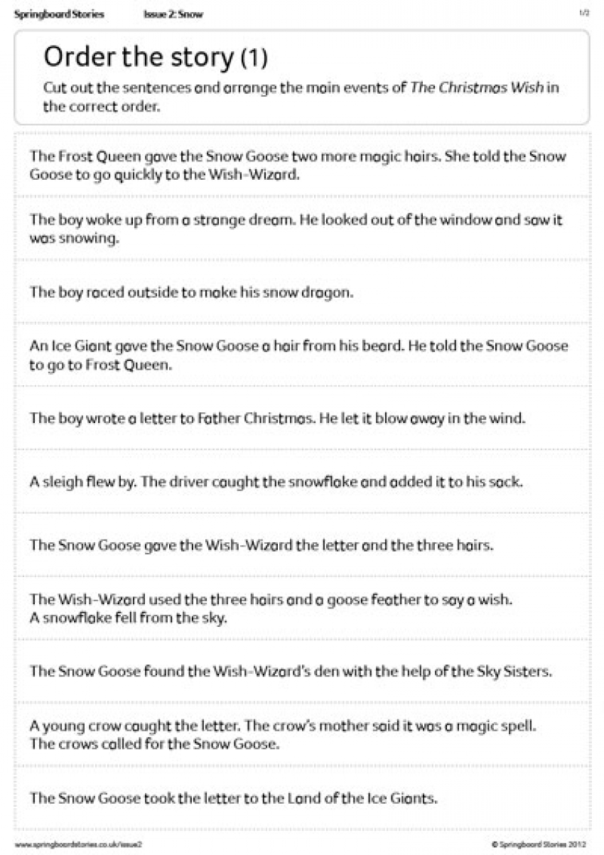 Order the story primary resource