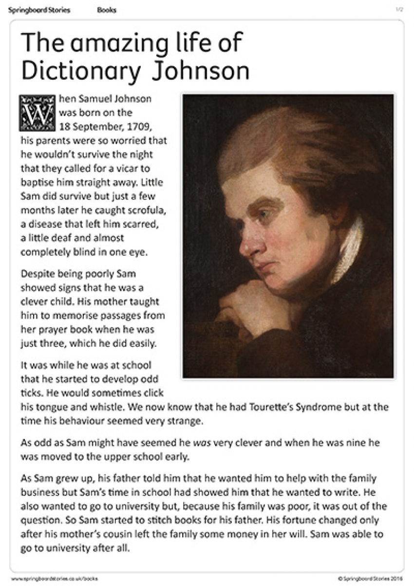 Dictionary Johnson biography